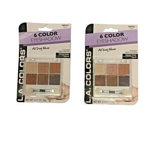 L.A. Colors 6 Color Eyeshadow Palette Haute CBEP432 Crease Proof New Set of 2